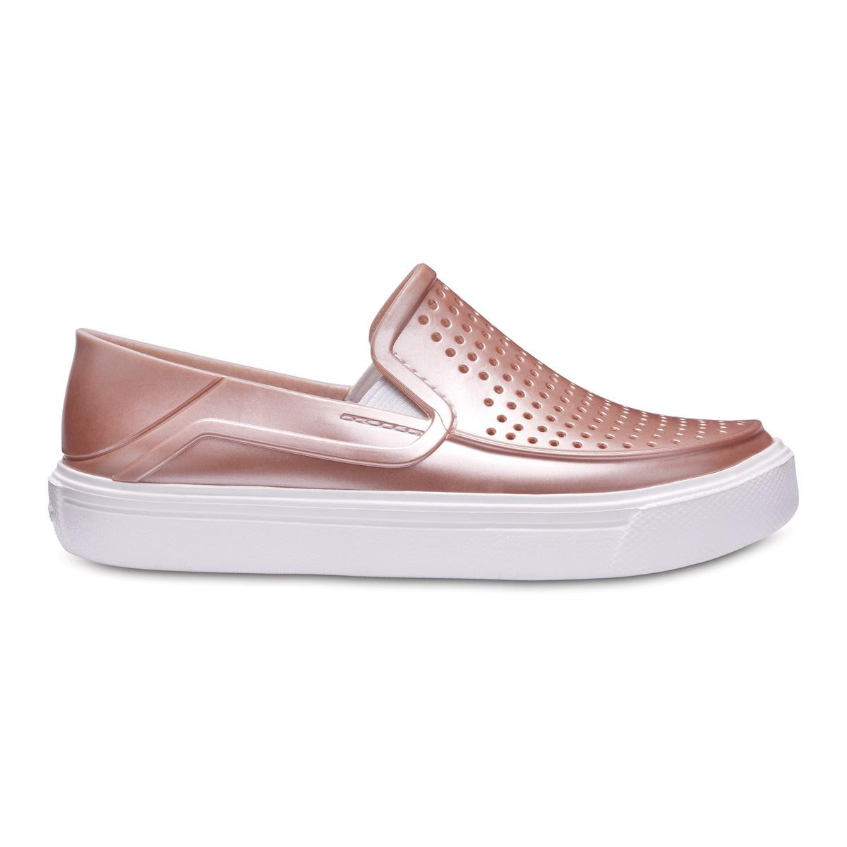 Pantofi Crocs Kids' CitiLane Roka Metallic Slip-On Roz - Rose Dust - imagine 7